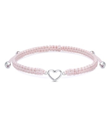 Cute Silver Heart with Knitting Rope Bracelet BR-1502